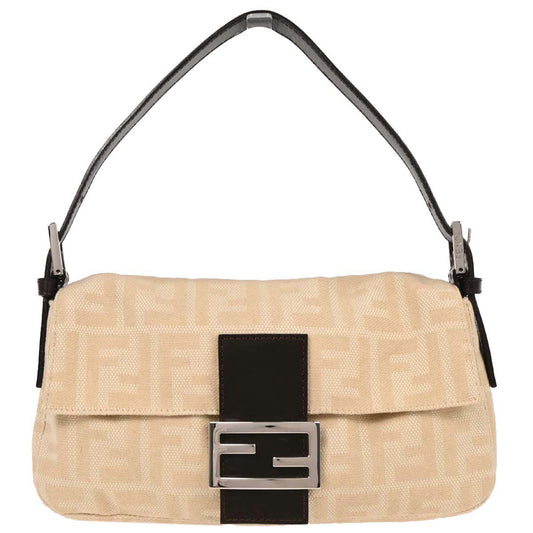 Fendi Beige Zucca Baguette Handbag