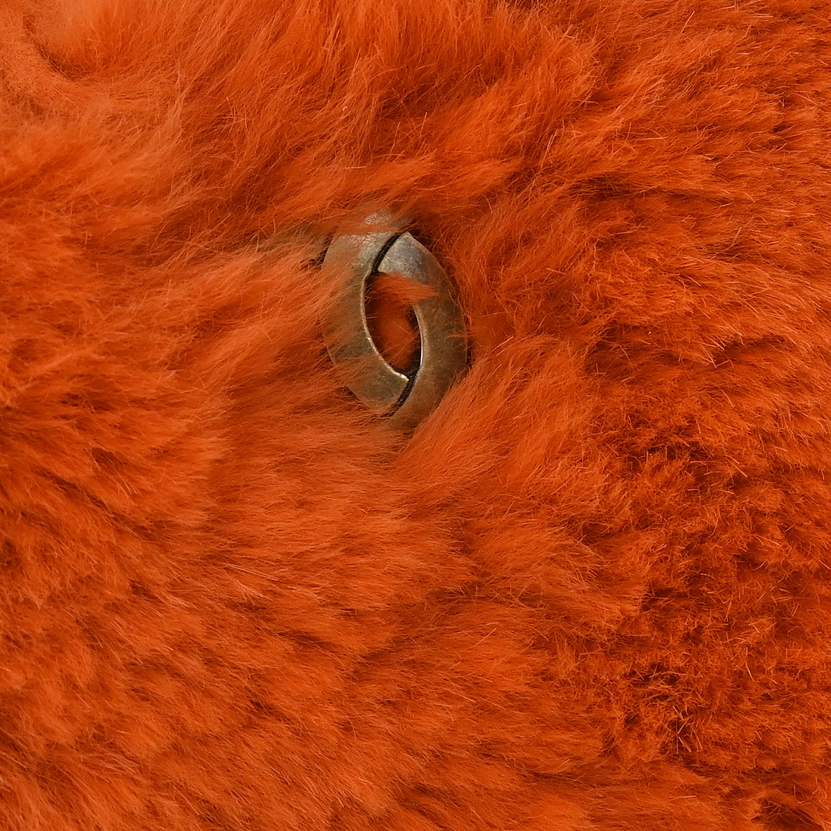Chanel 2000-2001* Orange Rabbit Fur Tote Chain Handbag