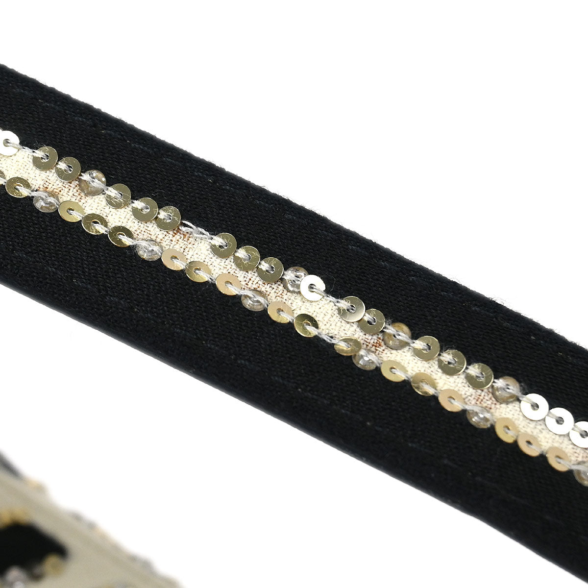 Christian Dior Black White Satin Sequins Saddle Handbag