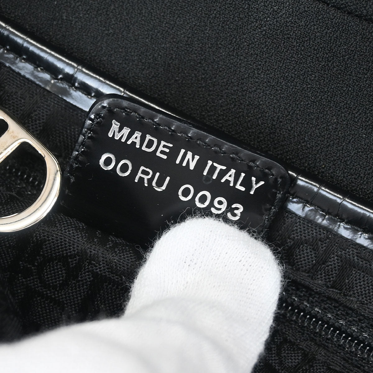Christian Dior Black White Satin Sequins Saddle Handbag