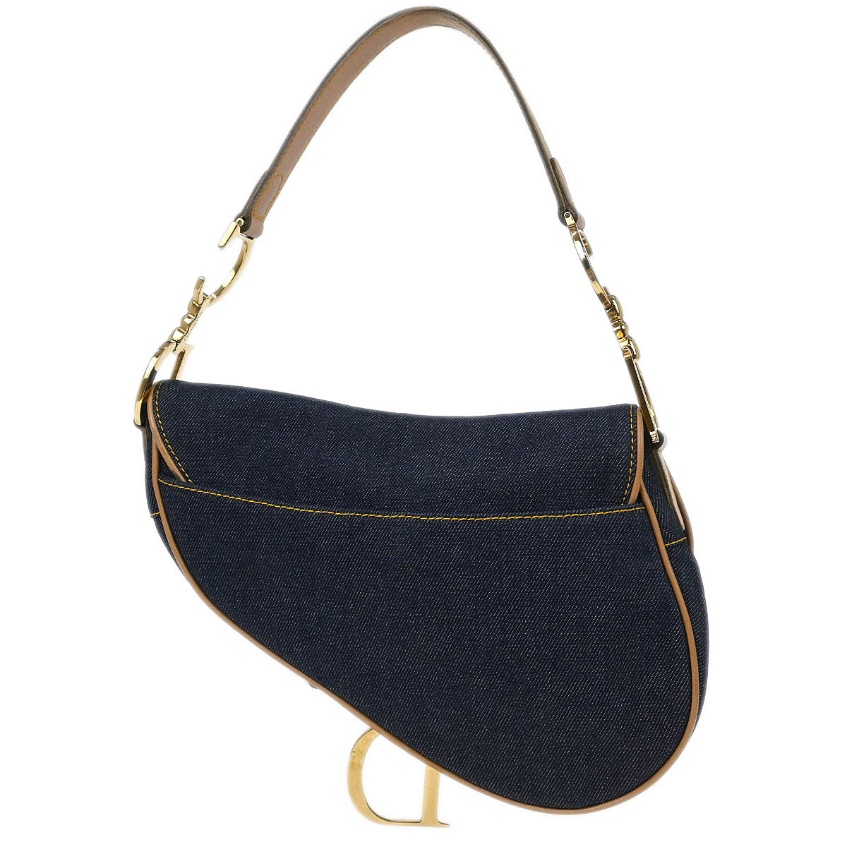 Christian Dior Indigo Denim Saddle Handbag