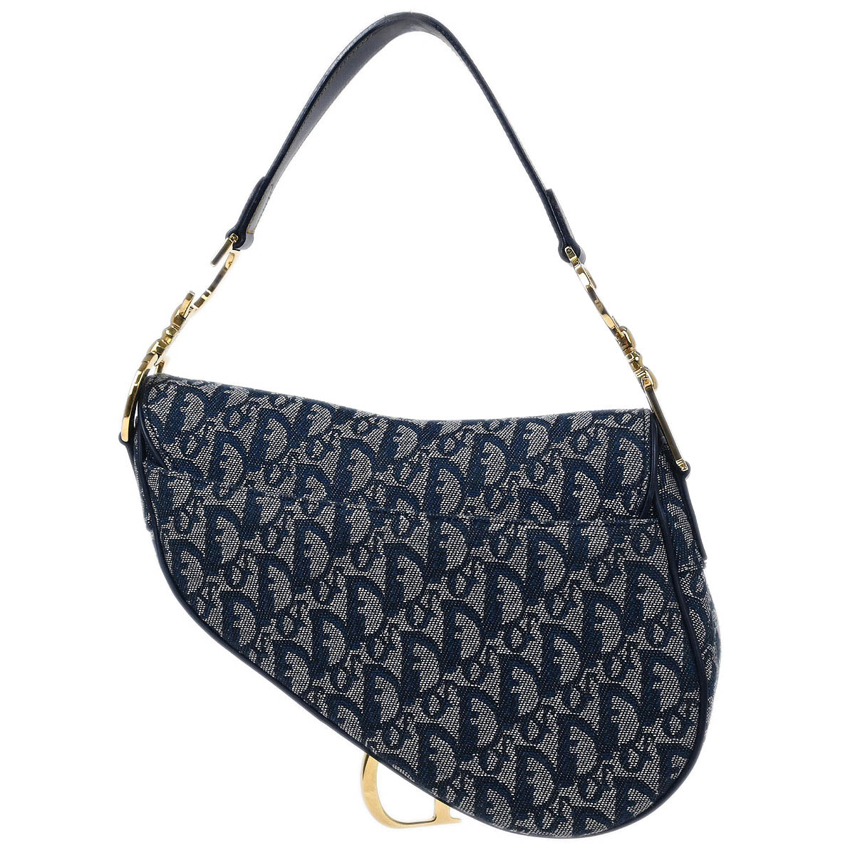 Christian Dior Navy Trotter Saddle Handbag