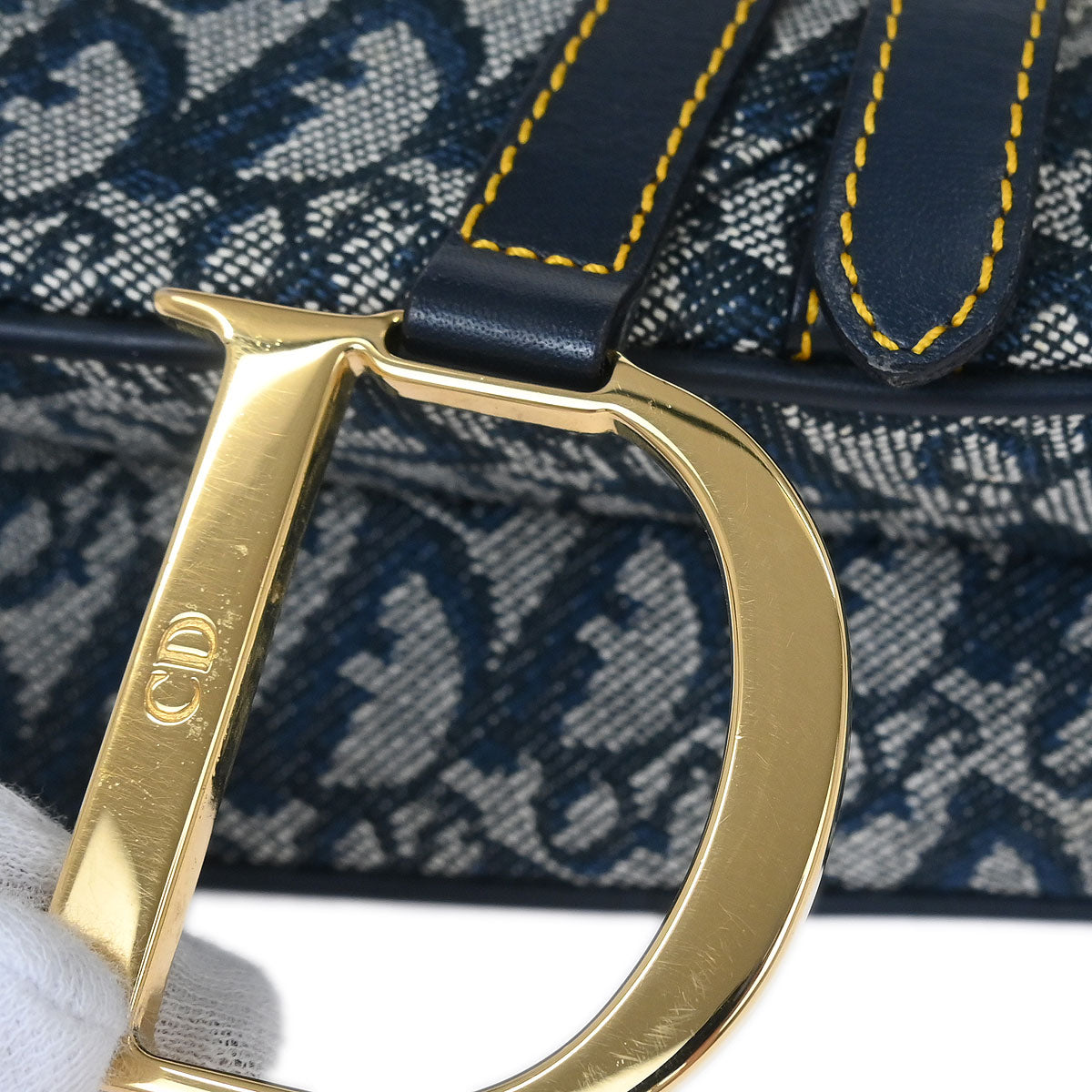Christian Dior Navy Trotter Saddle Handbag