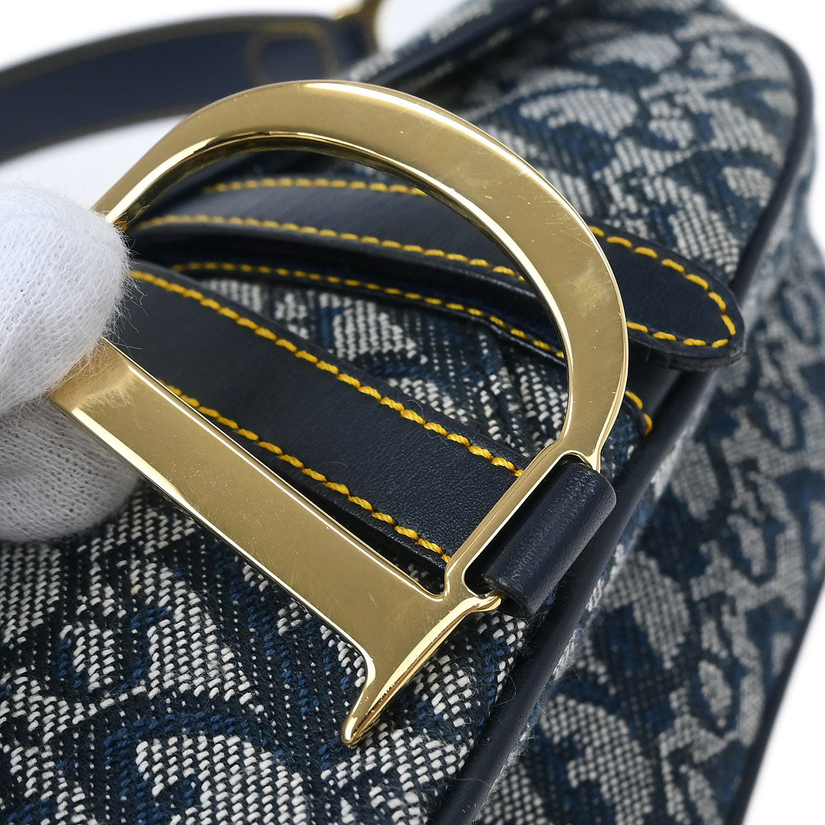 Christian Dior Navy Trotter Saddle Handbag
