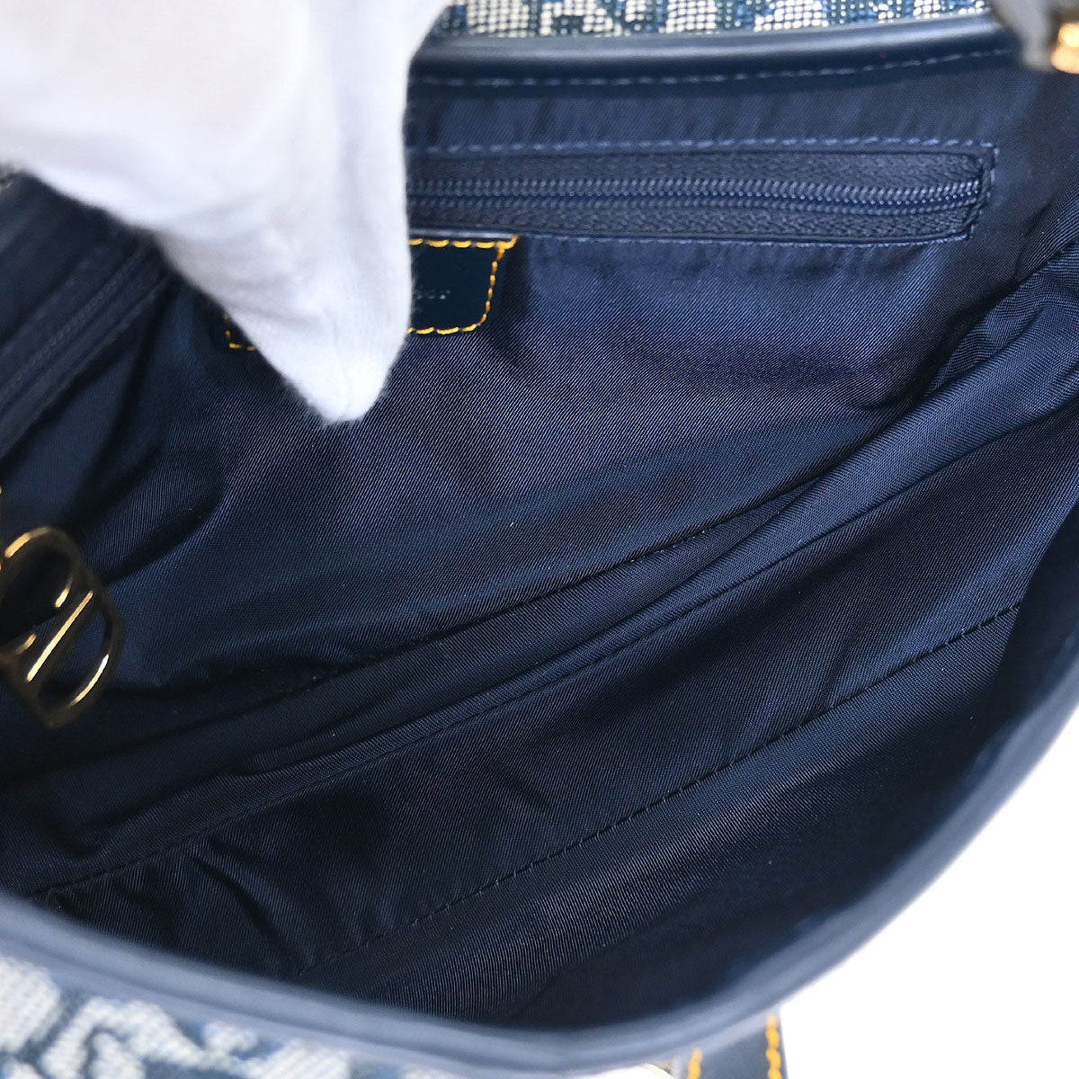 Christian Dior Navy Trotter Saddle Handbag