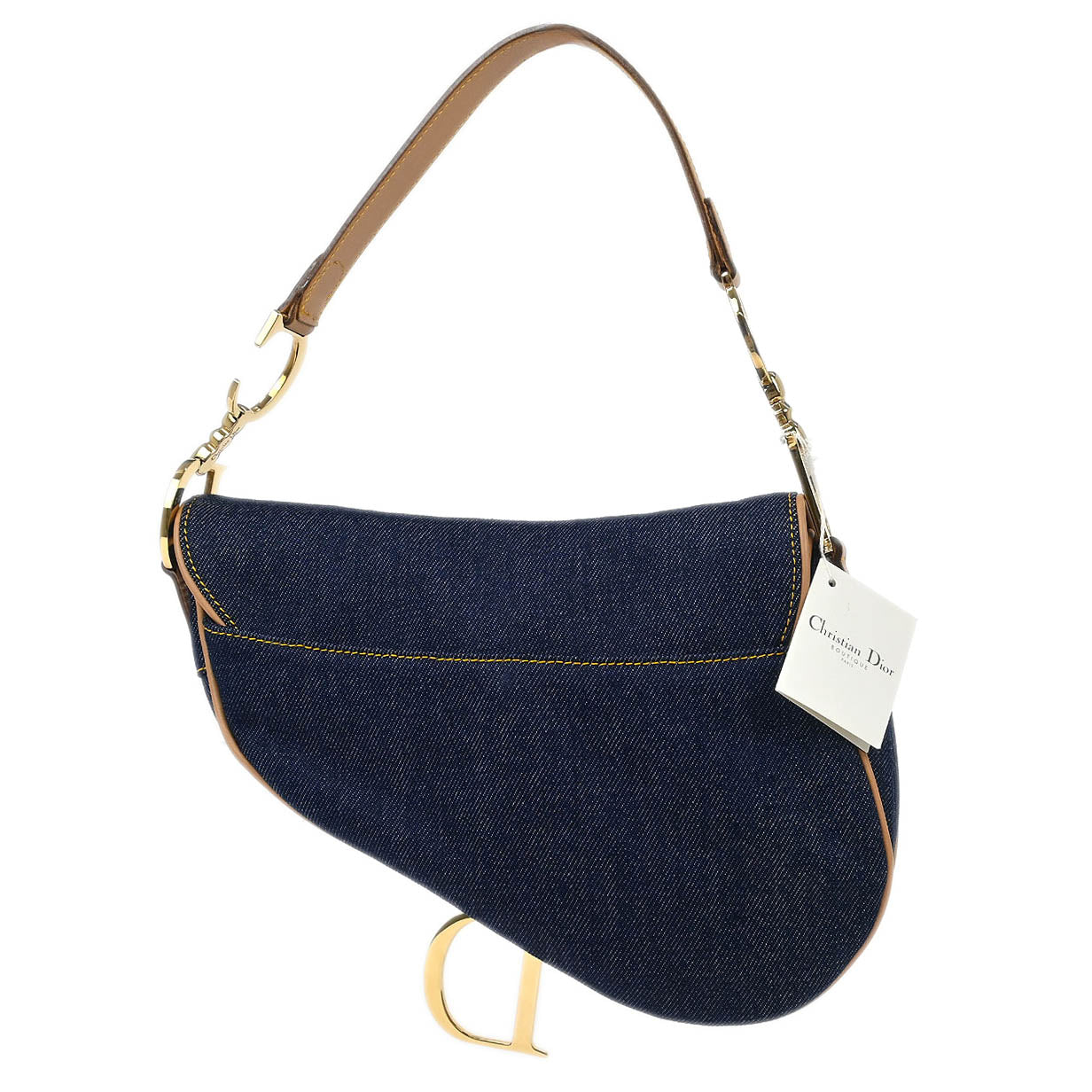 Christian Dior Indigo Denim Saddle Handbag