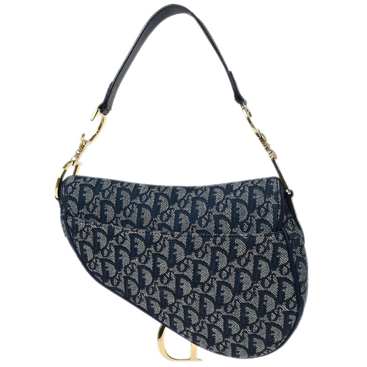 Christian Dior Navy Trotter Saddle Handbag