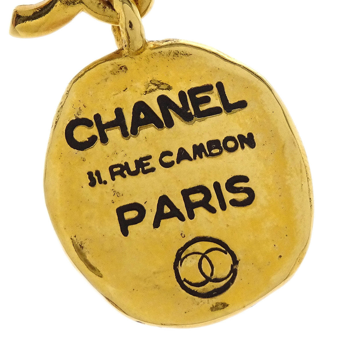 Chanel CC Dangle Earrings Clip-On Gold