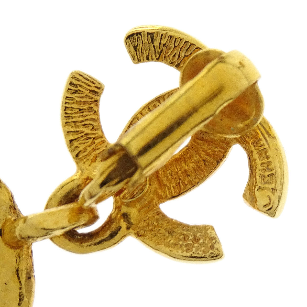 Chanel CC Dangle Earrings Clip-On Gold