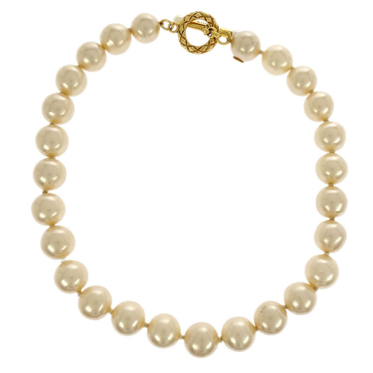 Chanel Costume Pearl Chain Necklace Gold 94A