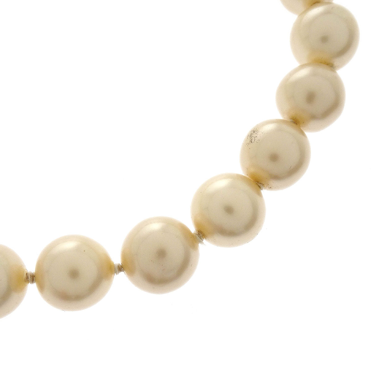 Chanel Costume Pearl Chain Necklace Gold 94A