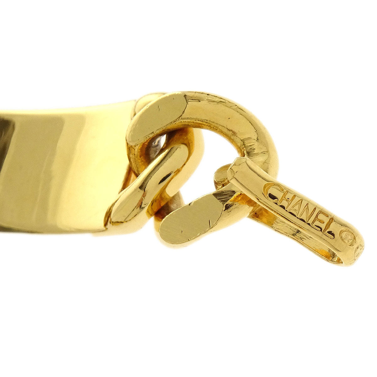 Chanel Chain Belt Medallion Gold Black Small Good 95A
