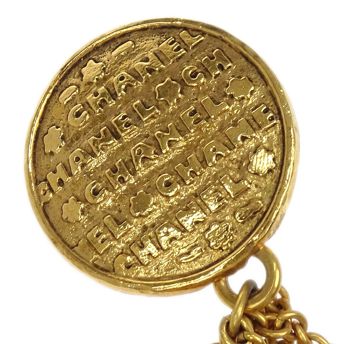 Chanel Medallion CC Dangle Earrings Clip-On Gold 28/2819
