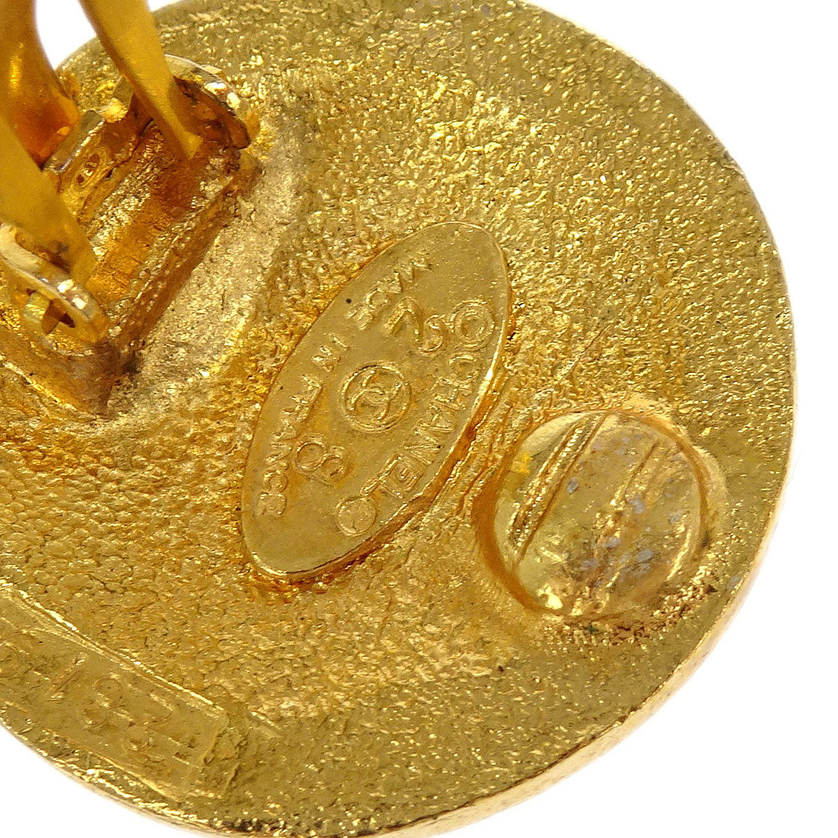 Chanel Medallion CC Dangle Earrings Clip-On Gold 28/2819