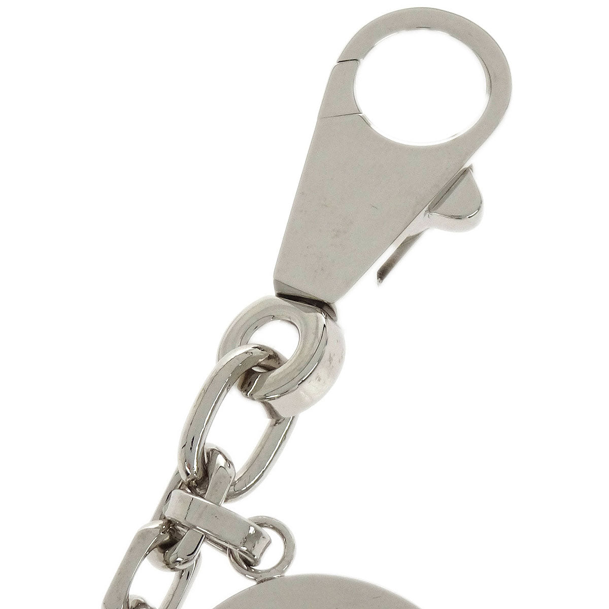 Hermes Amulet Bull Lock Key Holder Bag Charm Silver Small Good
