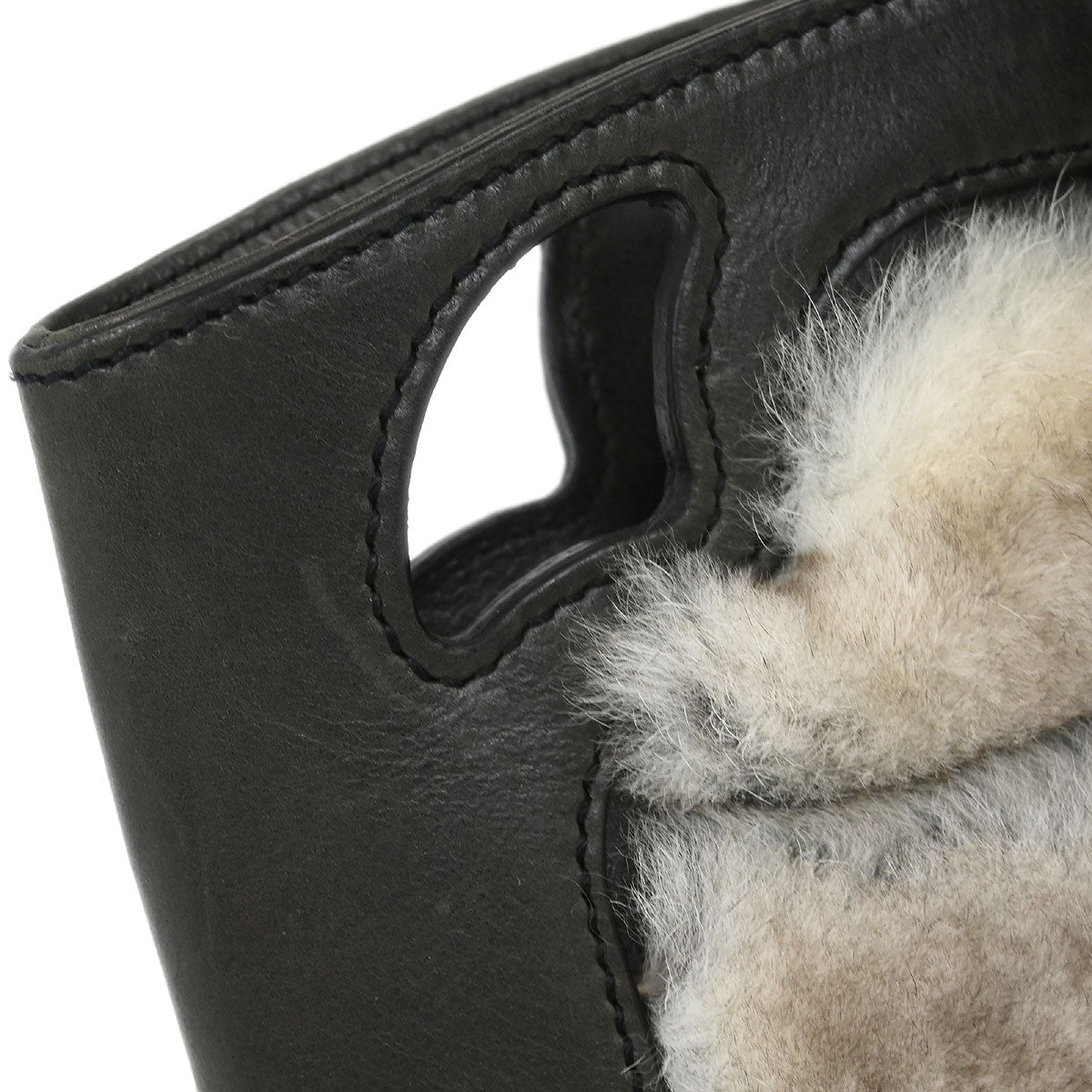Cartier * Brown Rabbit Fur Marcello Handbag