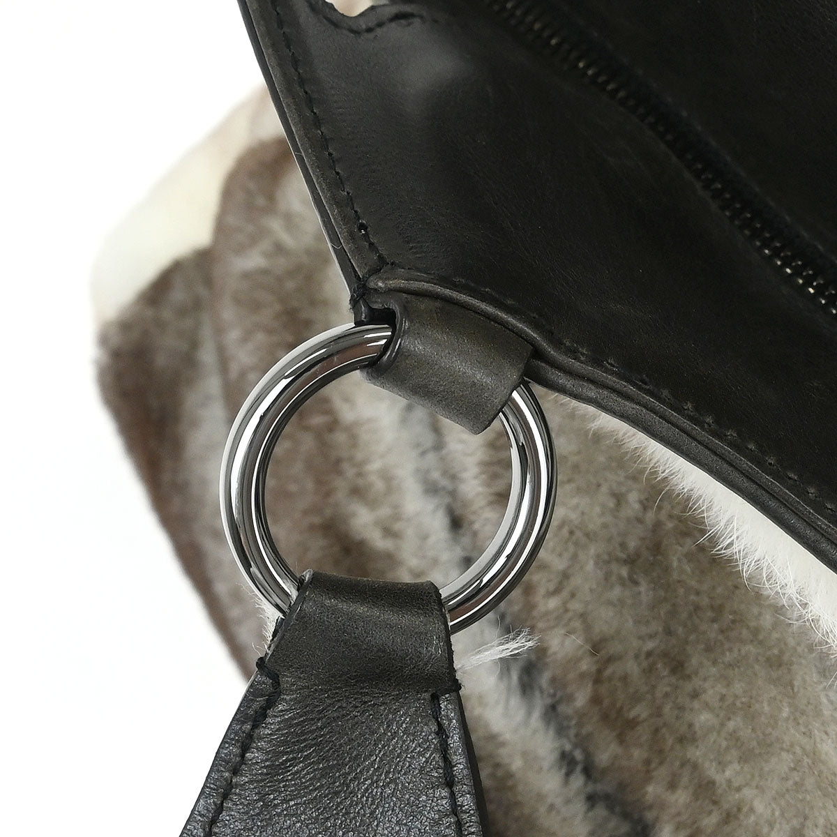Cartier * Brown Rabbit Fur Marcello Handbag