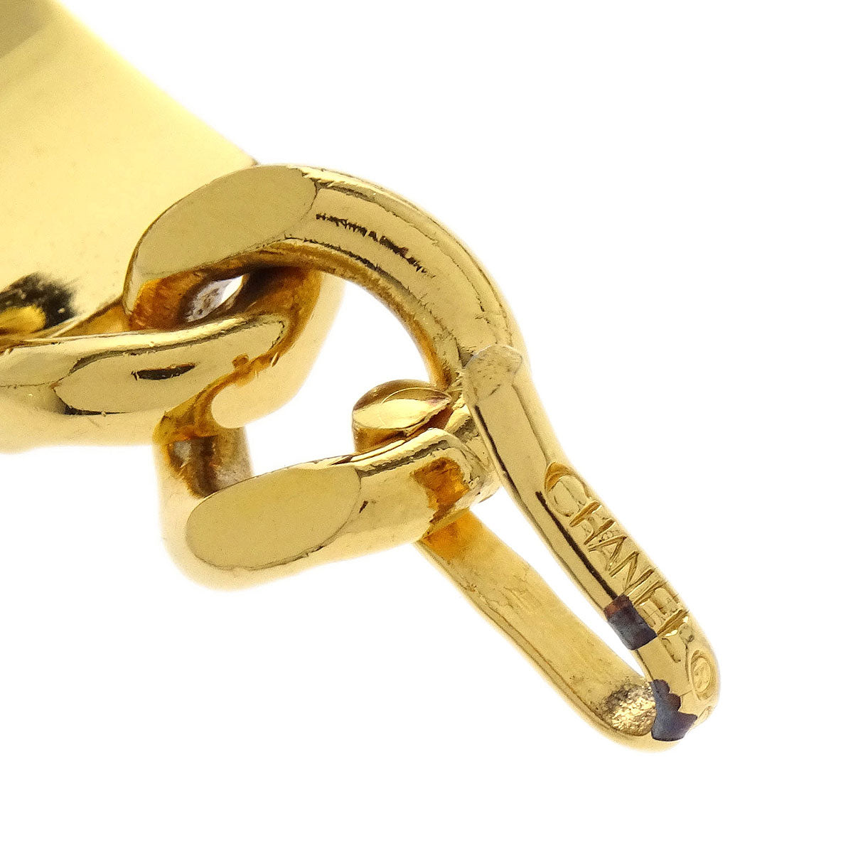 Chanel Chain Belt Medallion Gold Black Small Good 94P