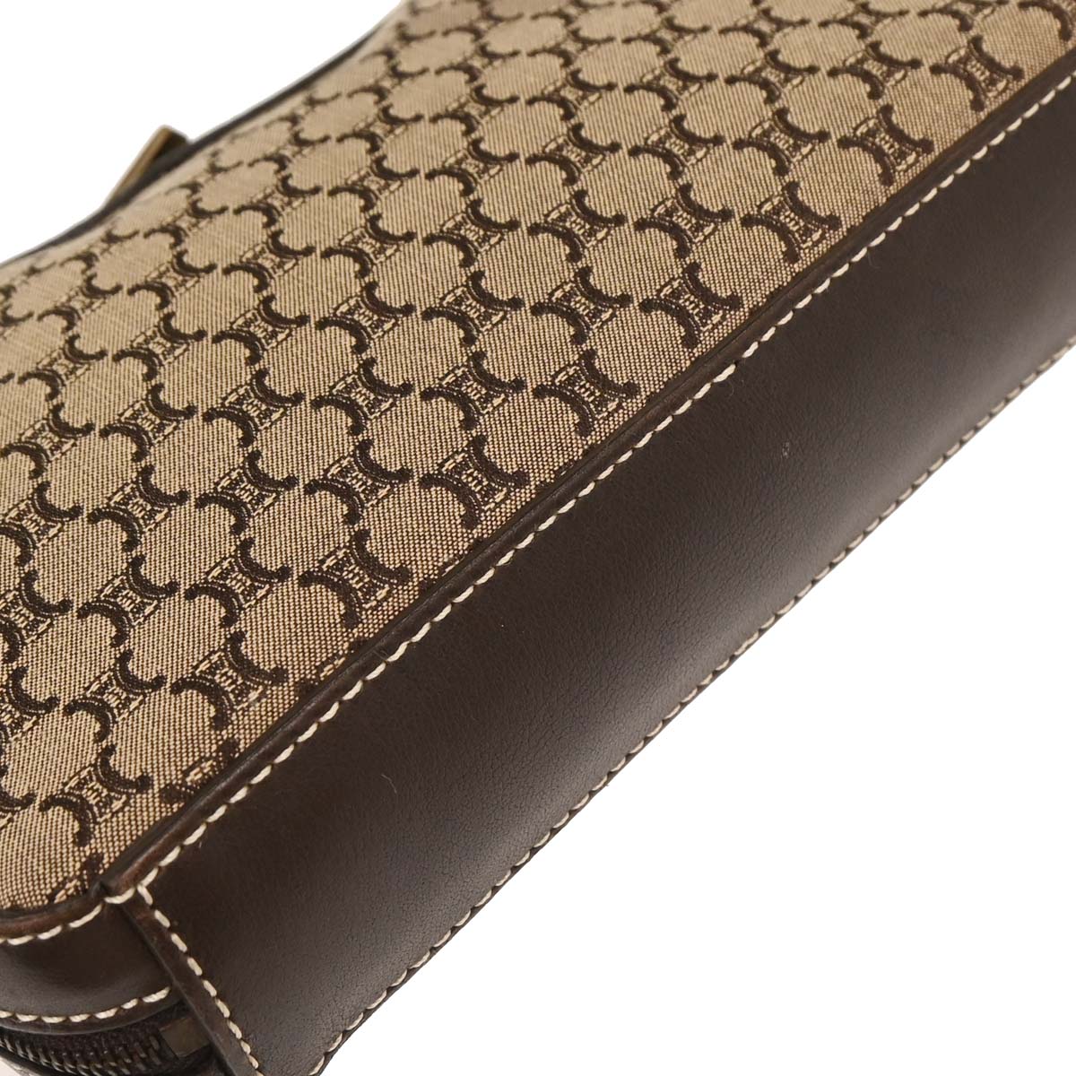 Celine Brown Canvas Macadam Shoulder Bag