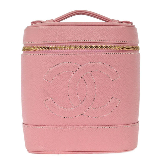 Chanel Pink Calfskin Timeless Vanity Handbag