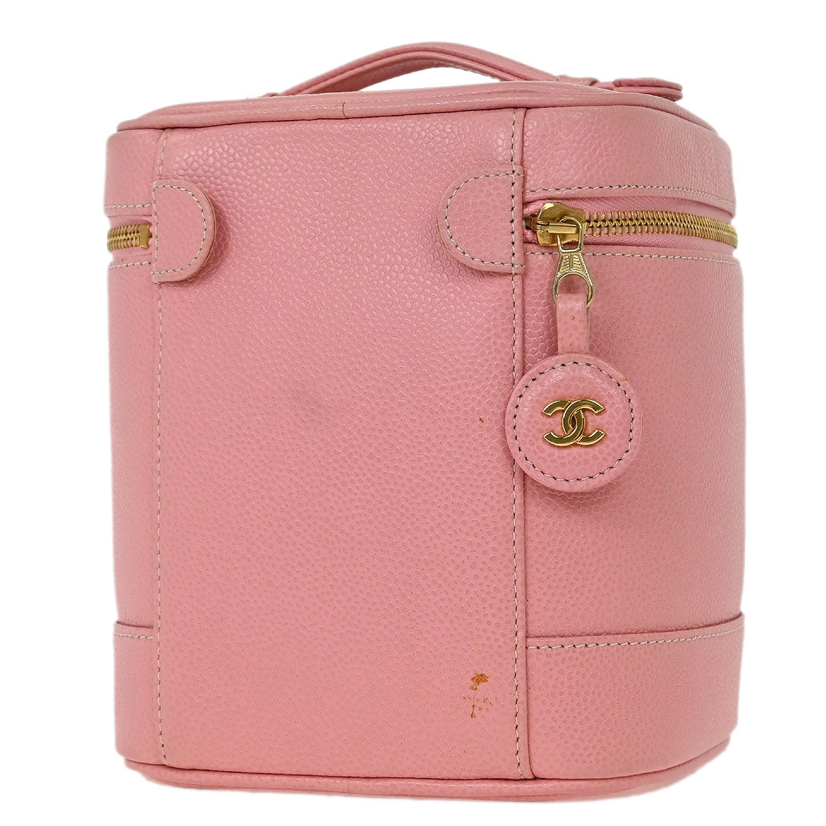 Chanel Pink Calfskin Timeless Vanity Handbag