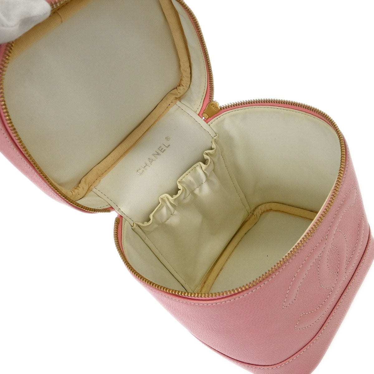 Chanel Pink Calfskin Timeless Vanity Handbag