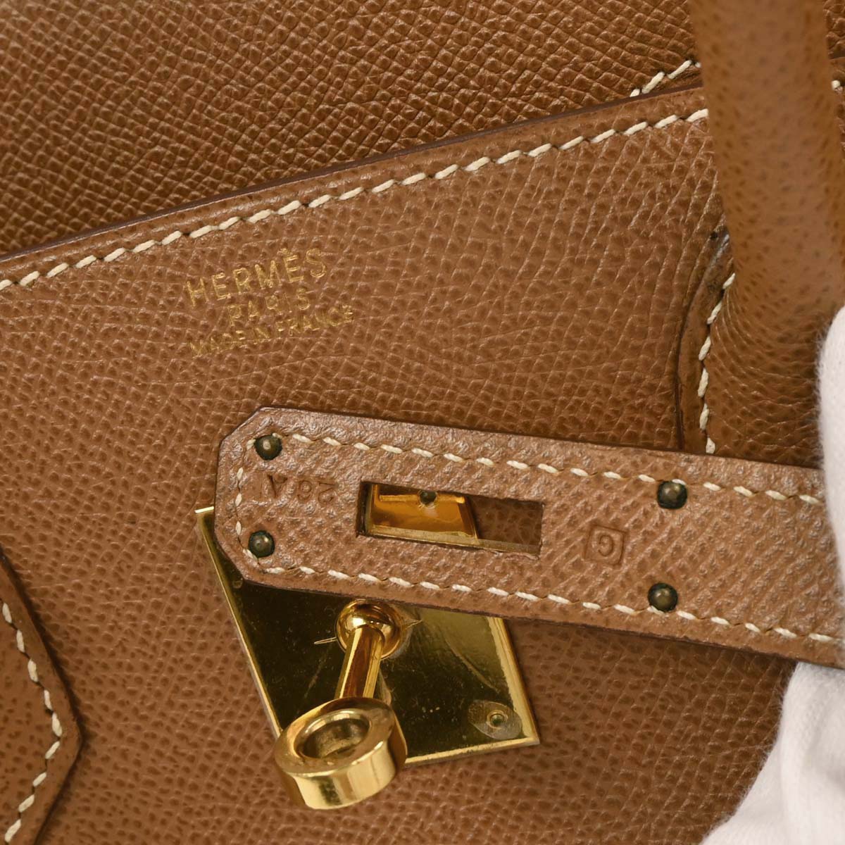 Hermes Gold Courchevel Birkin 30 Handbag