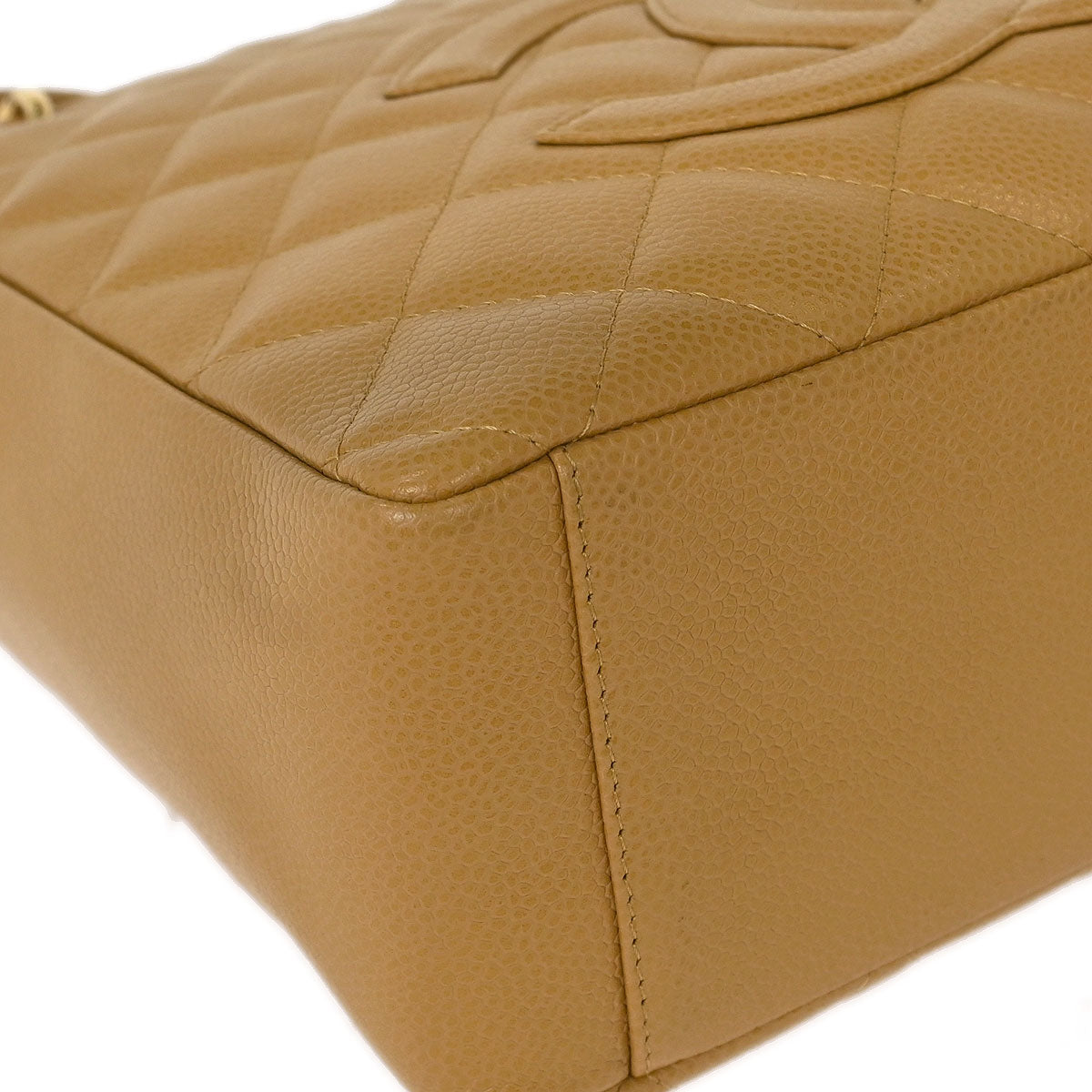Chanel Beige Calfskin Petite Shopping Tote PST Chain Handbag