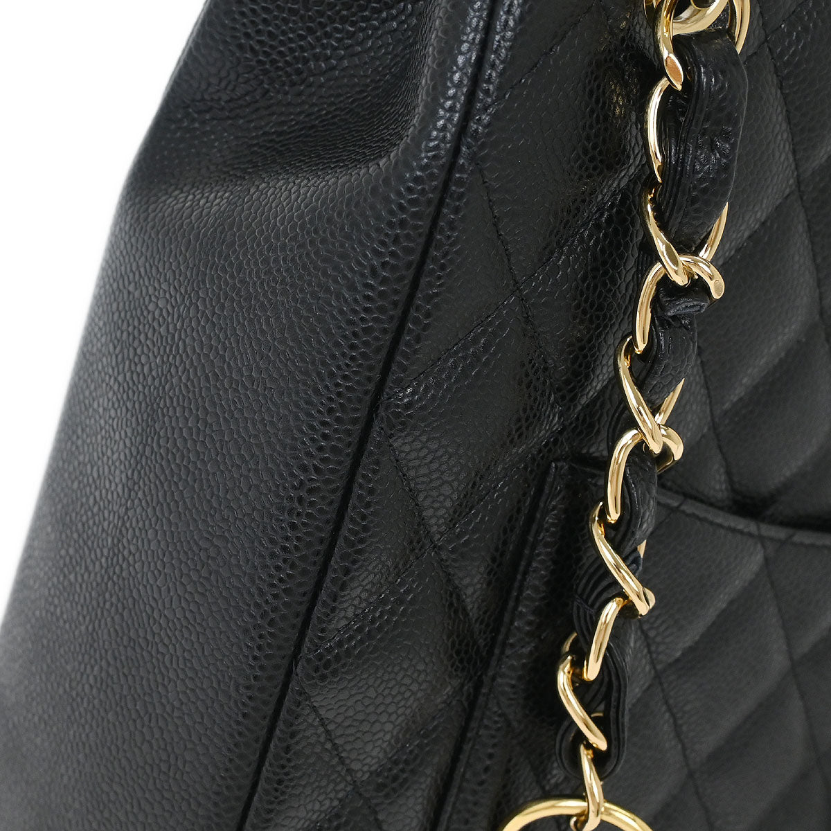 Chanel Black Calfskin Petite Shopping Tote PST Chain Handbag