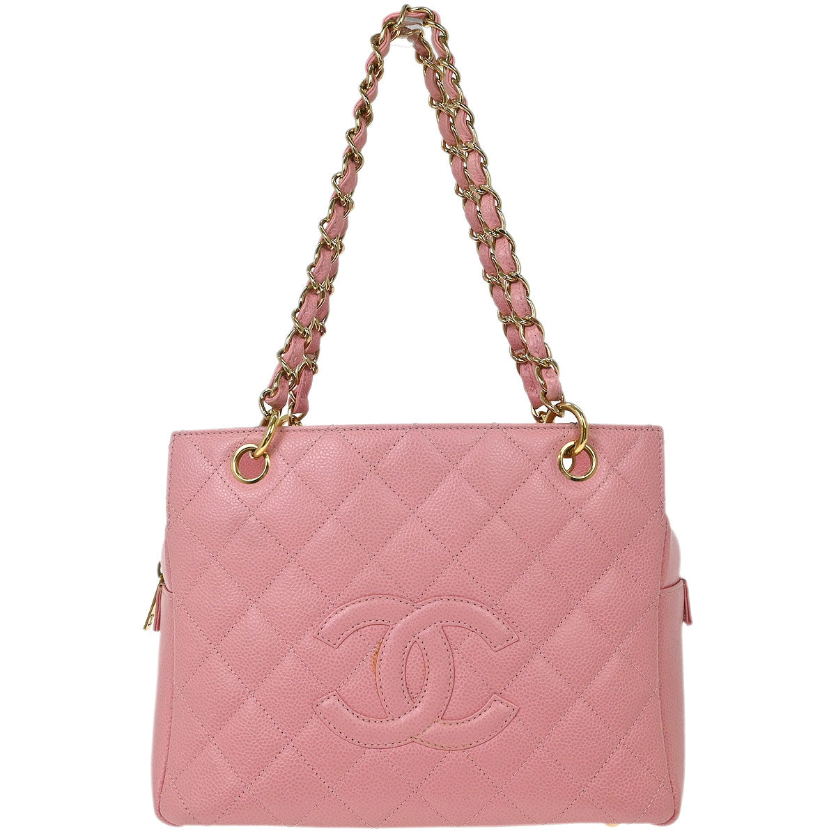 Chanel 2003-2004 Pink Caviar Petite Timeless Tote PTT Chain Handbag