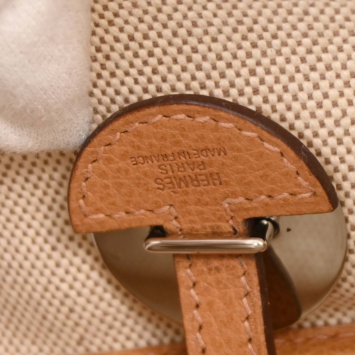 Hermes 2005 Beige Toile H Vache Liegee Sac Colorado PM Shoulder Bag