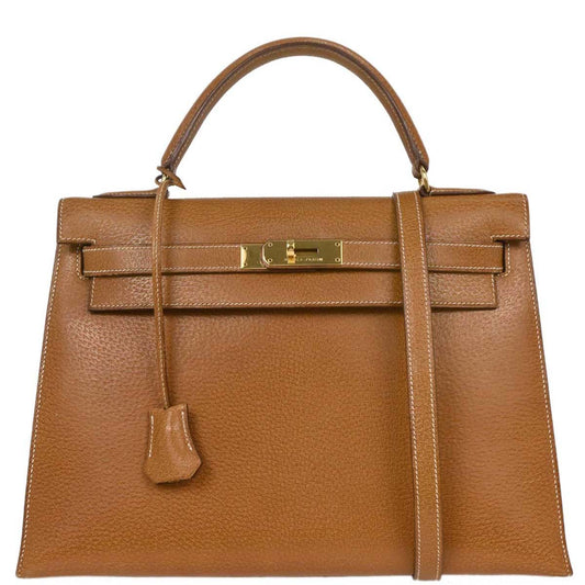 Hermes Natural Pigskin Kelly 32 Sellier Handbag