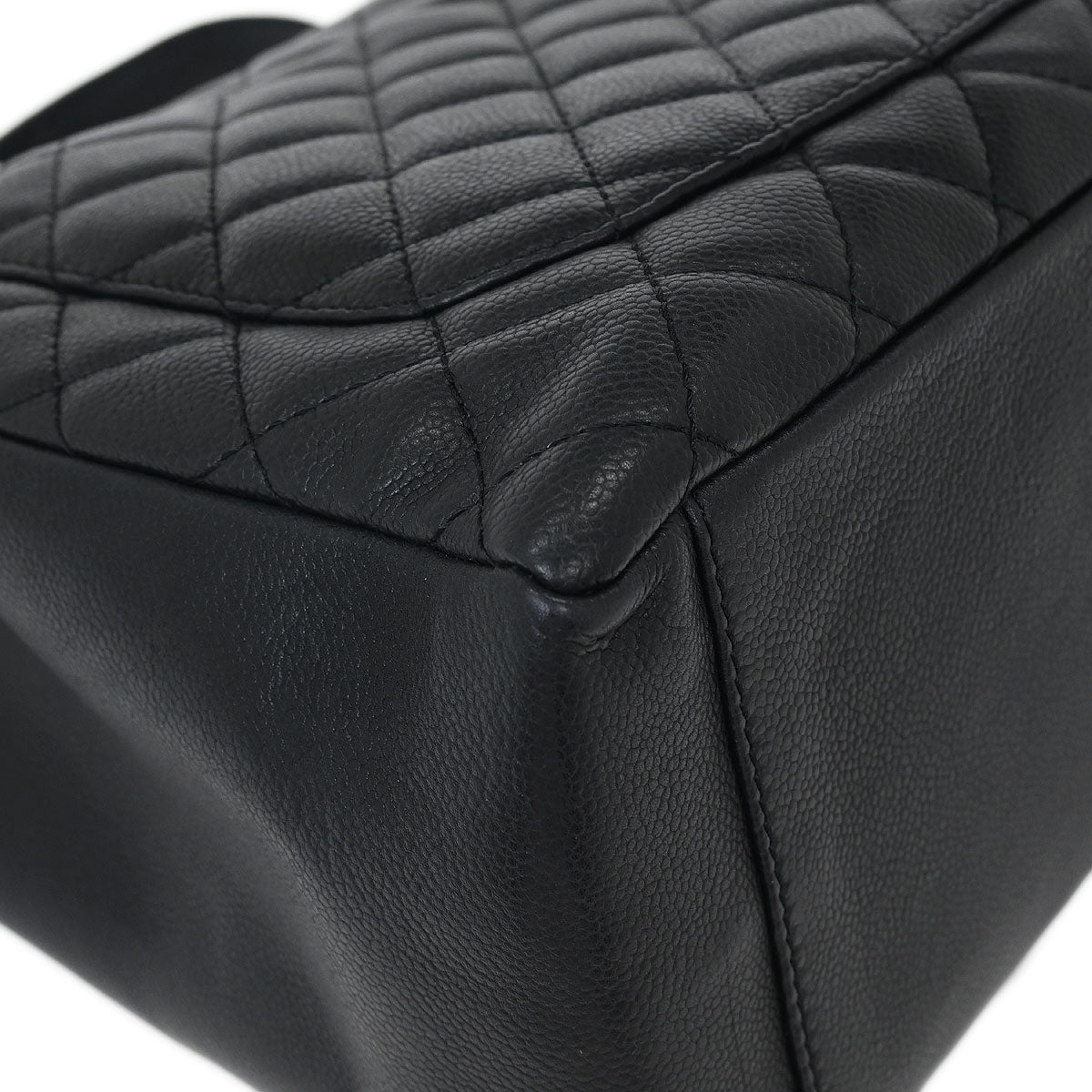 Chanel Black Calfskin Grand Shopping Tote GST Chain Handbag