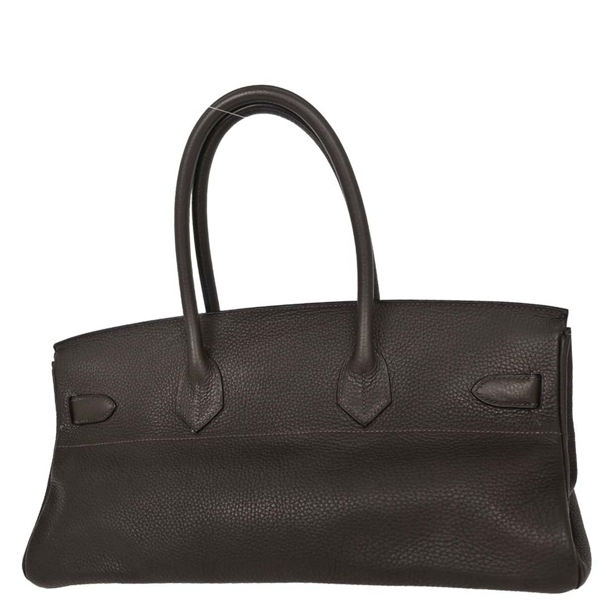 Hermes Ebene Taurillon Clemence Shoulder Birkin Handbag