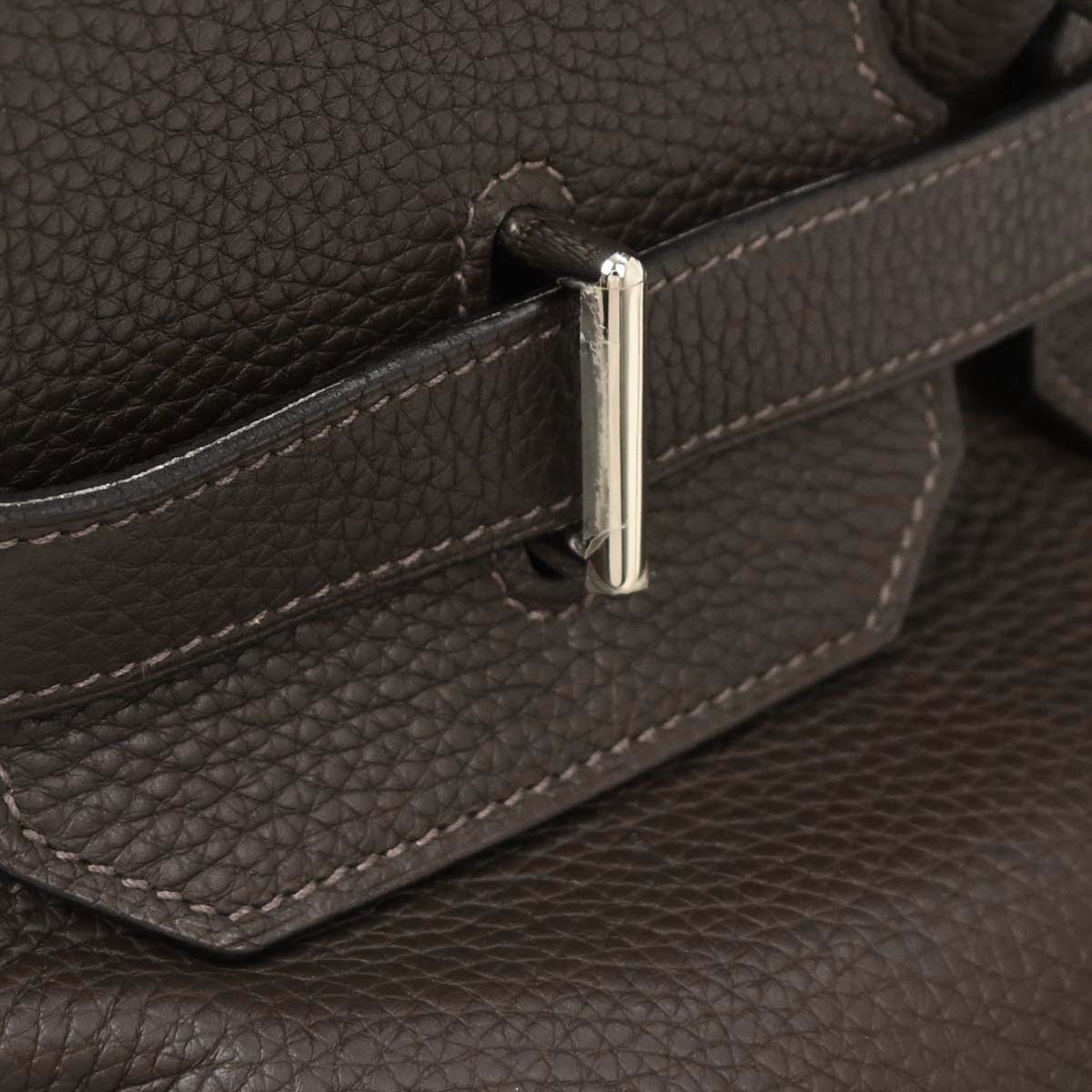 Hermes Ebene Taurillon Clemence Shoulder Birkin Handbag