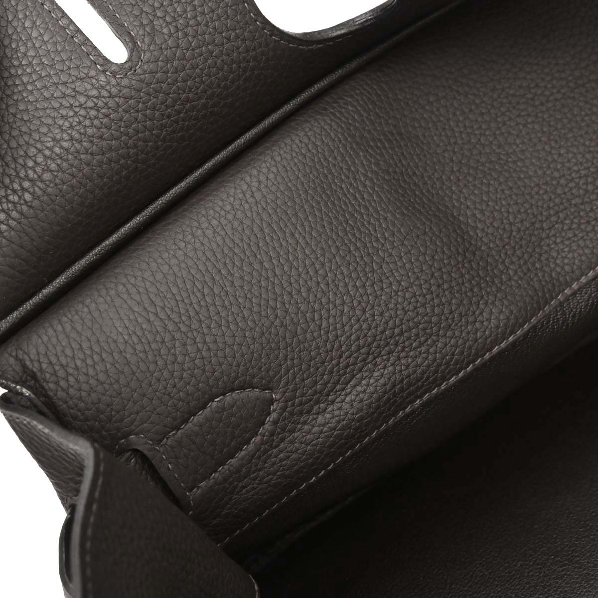 Hermes Ebene Taurillon Clemence Shoulder Birkin Handbag