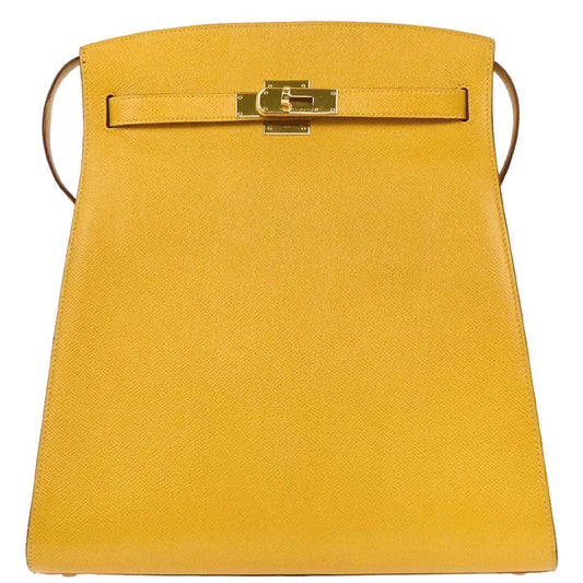 Hermes Jaune Courchevel Kelly Sport GM Shoulder Bag