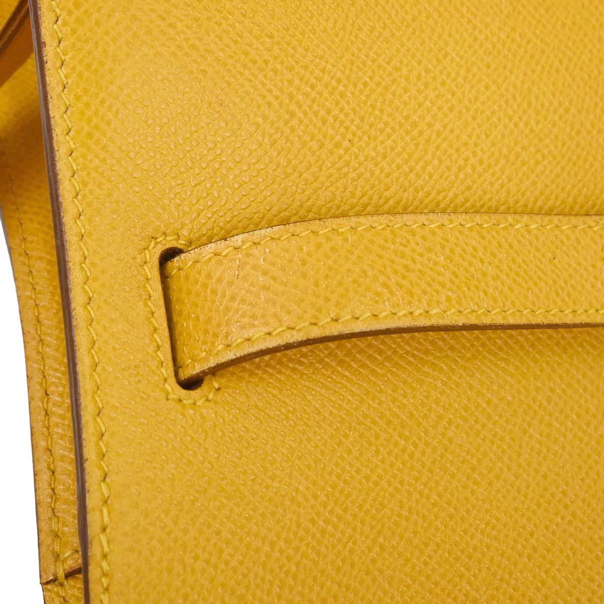 Hermes Jaune Courchevel Kelly Sport GM Shoulder Bag