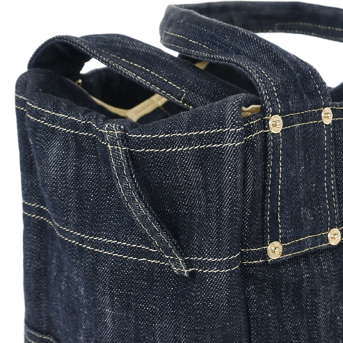 Chanel Navy Sparkling Denim Tote Handbag