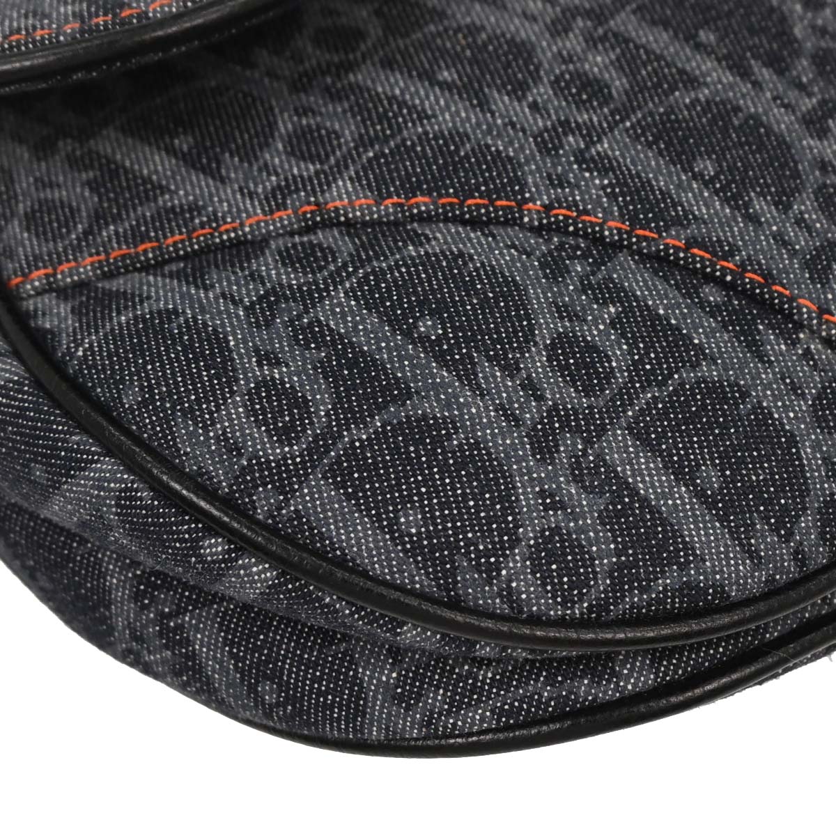 Christian Dior Navy Canvas Flight Trotter Saddle Handbag