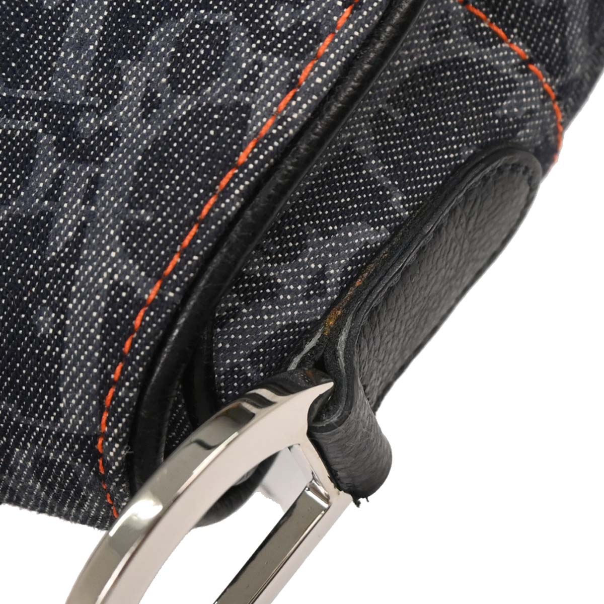 Christian Dior Navy Canvas Flight Trotter Saddle Handbag