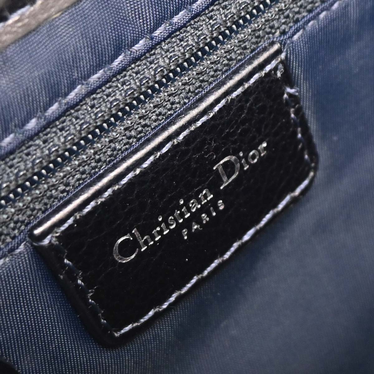 Christian Dior Navy Canvas Flight Trotter Saddle Handbag