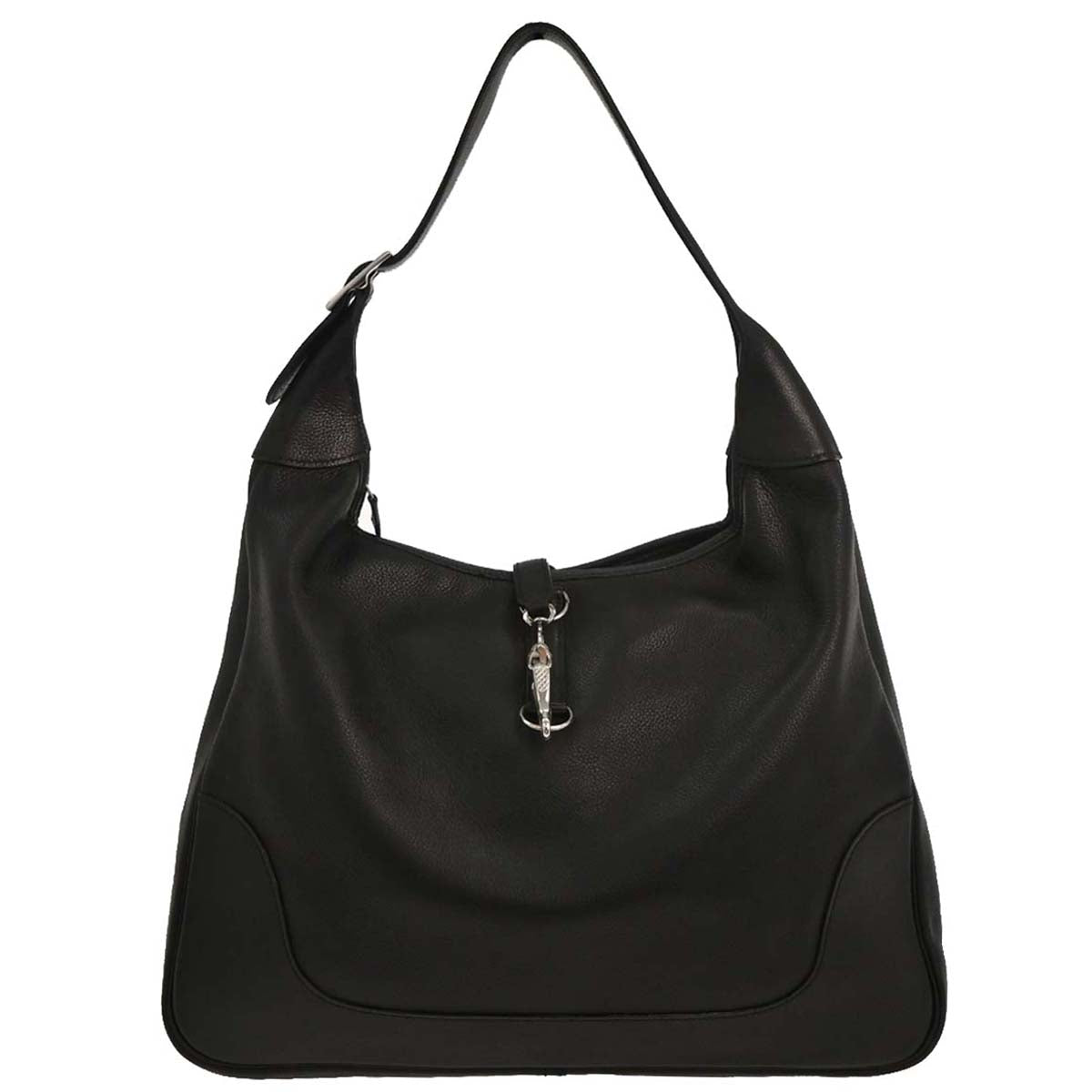 Hermes Black Evergrain Trim 38 Handbag