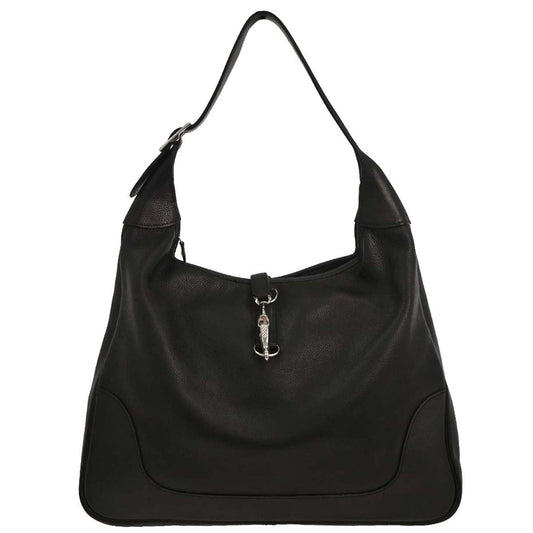 Hermes Black Evergrain Trim 38 Handbag