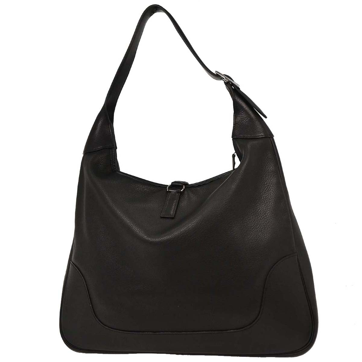 Hermes Black Evergrain Trim 38 Handbag