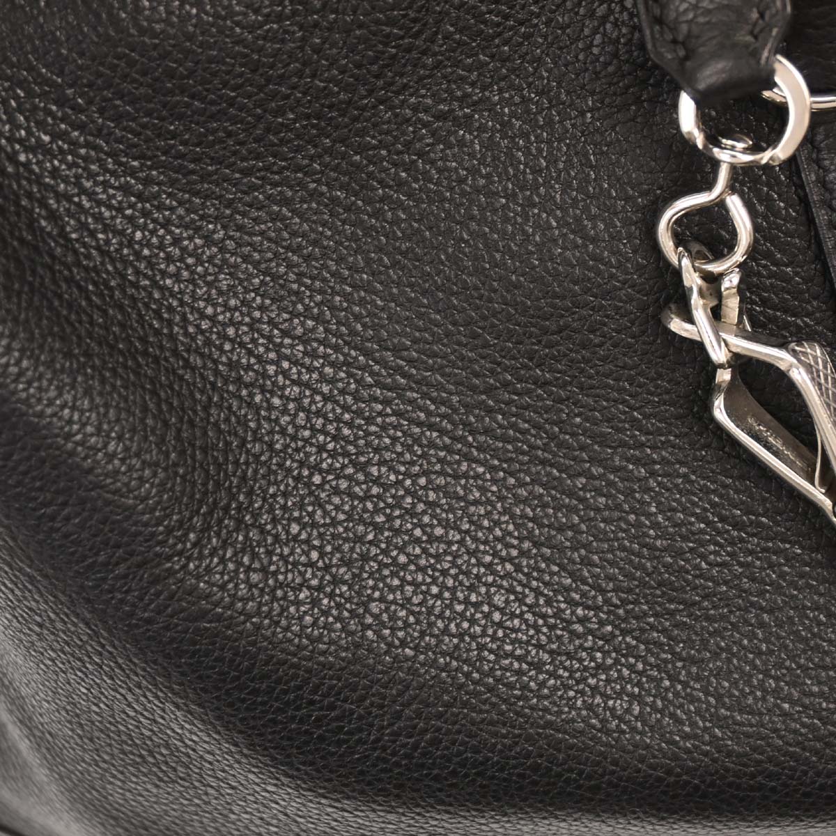 Hermes Black Evergrain Trim 38 Handbag