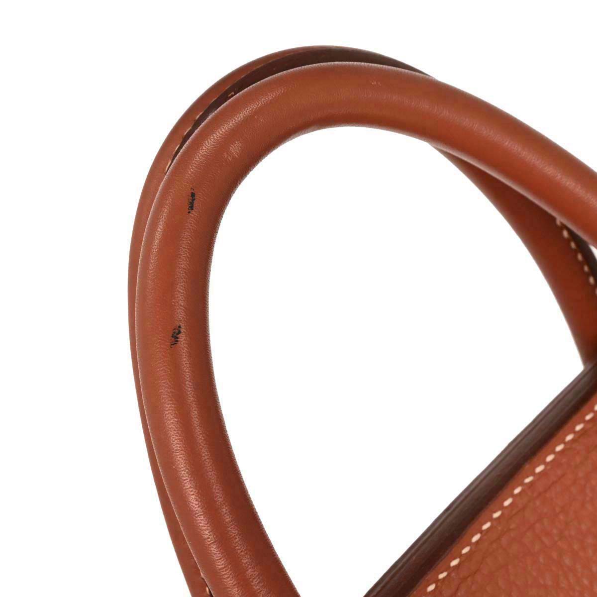 Hermes Brique Togo Haut a Courroies 50 Handbag