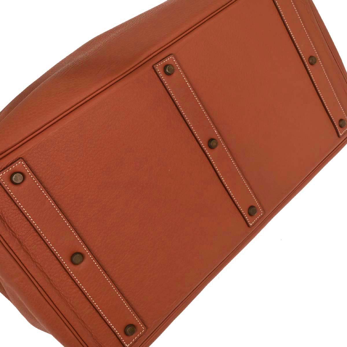 Hermes Brique Togo Haut a Courroies 50 Handbag