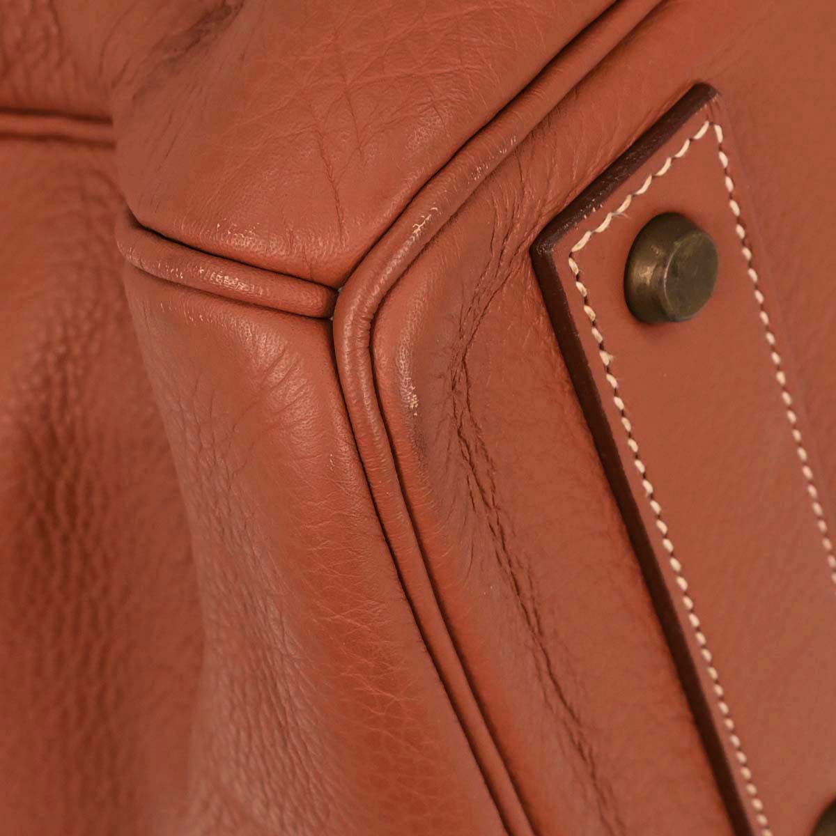 Hermes Brique Togo Haut a Courroies 50 Handbag
