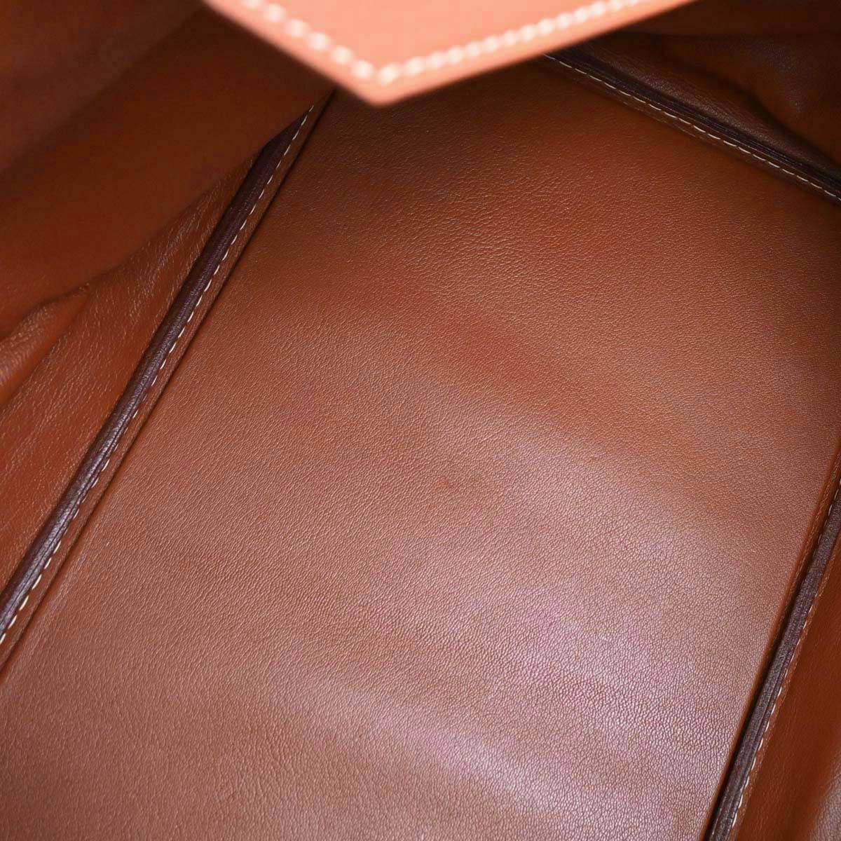Hermes Brique Togo Haut a Courroies 50 Handbag